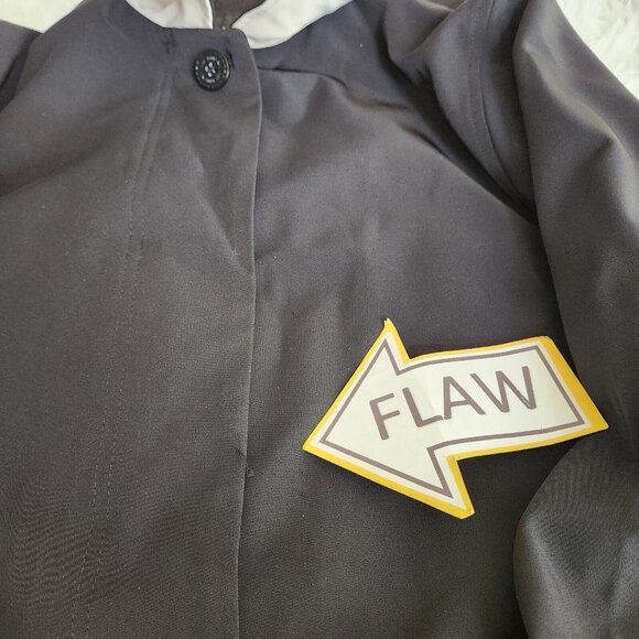 Jones New York Womens Long Black Coat Size M Single Breasted Lightweight Overcoa - Picture 15 of 16